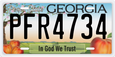 GA license plate PFR4734