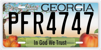 GA license plate PFR4747