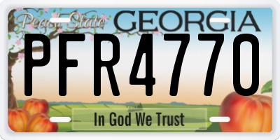 GA license plate PFR4770