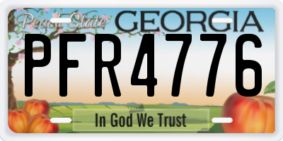 GA license plate PFR4776