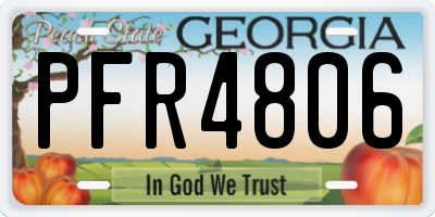 GA license plate PFR4806