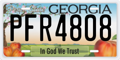 GA license plate PFR4808