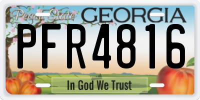 GA license plate PFR4816