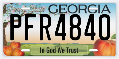GA license plate PFR4840