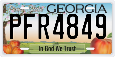 GA license plate PFR4849