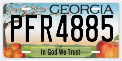 GA license plate PFR4885