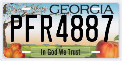 GA license plate PFR4887