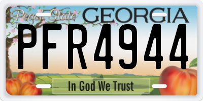 GA license plate PFR4944