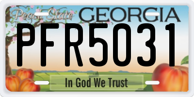 GA license plate PFR5031