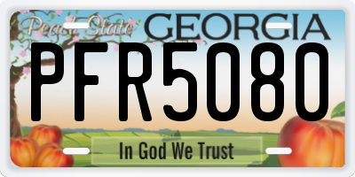 GA license plate PFR5080