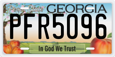 GA license plate PFR5096