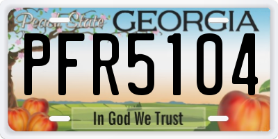 GA license plate PFR5104