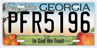 GA license plate PFR5196