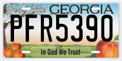 GA license plate PFR5390