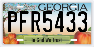 GA license plate PFR5433