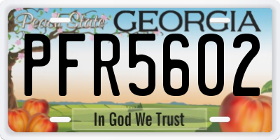 GA license plate PFR5602
