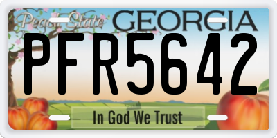 GA license plate PFR5642