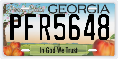 GA license plate PFR5648