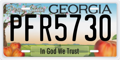 GA license plate PFR5730