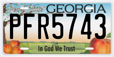 GA license plate PFR5743