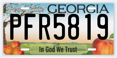 GA license plate PFR5819