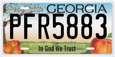GA license plate PFR5883