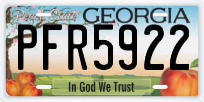 GA license plate PFR5922