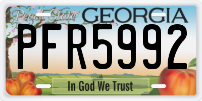 GA license plate PFR5992