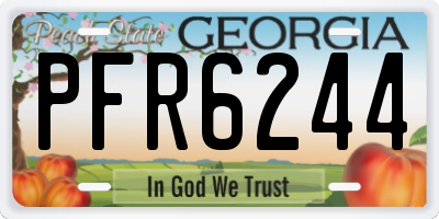 GA license plate PFR6244