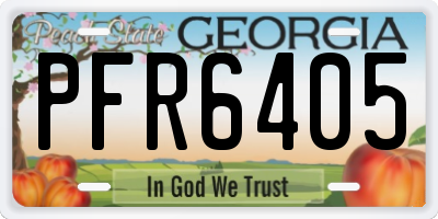 GA license plate PFR6405