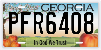 GA license plate PFR6408