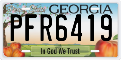 GA license plate PFR6419