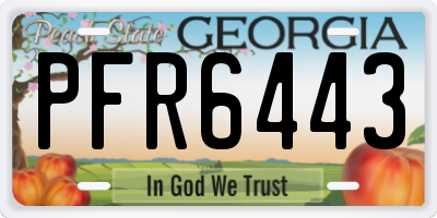 GA license plate PFR6443