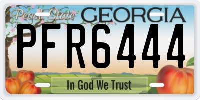 GA license plate PFR6444