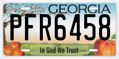 GA license plate PFR6458