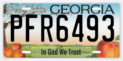 GA license plate PFR6493