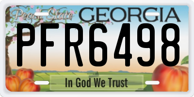GA license plate PFR6498
