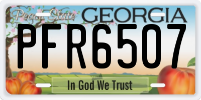 GA license plate PFR6507