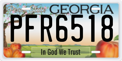 GA license plate PFR6518