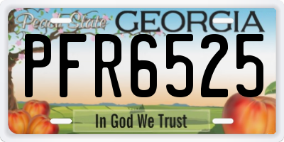 GA license plate PFR6525