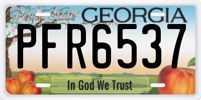 GA license plate PFR6537