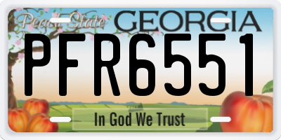 GA license plate PFR6551
