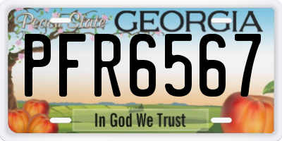 GA license plate PFR6567