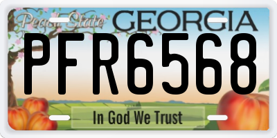 GA license plate PFR6568
