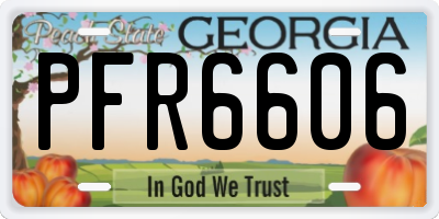 GA license plate PFR6606