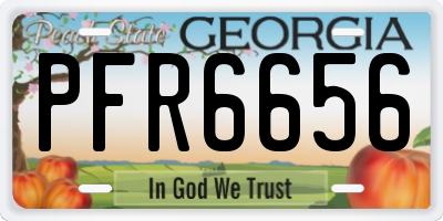 GA license plate PFR6656