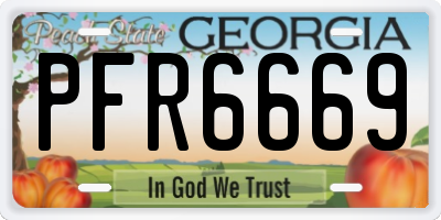 GA license plate PFR6669