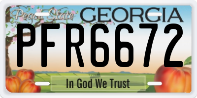 GA license plate PFR6672