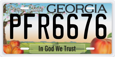 GA license plate PFR6676
