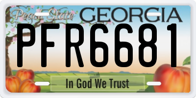 GA license plate PFR6681